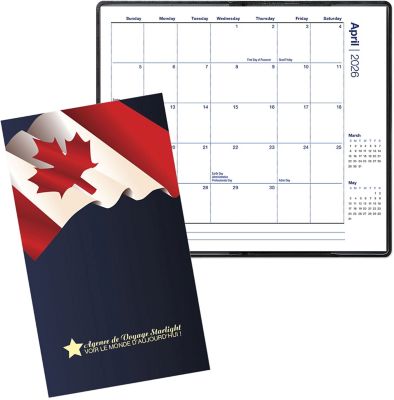 Monthly Pocket Calendars: Custom Full Colour Monthly Calendar With Vinyl