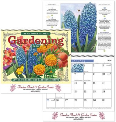 Calendars: Old Farmers Almanac Gardening Spiral Wall Calendar