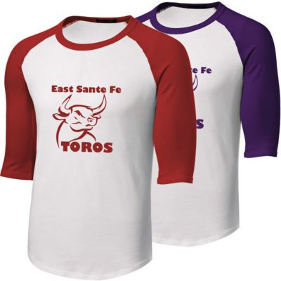 Long Sleeve T-Shirts: Screen Printed Raglan Jersey T-Shirt