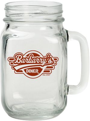 Bar & Glassware: Mason Jar Glass Mug 16 oz