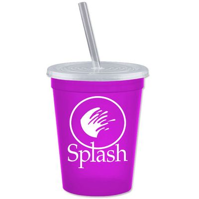 Stadium Cup 16 Oz. With Lid & Straw