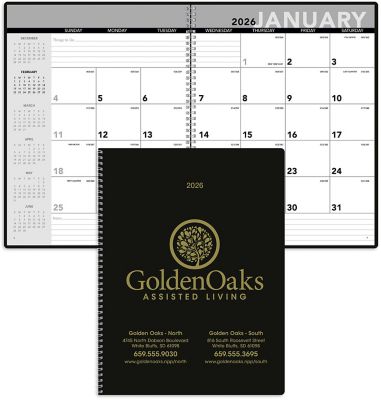 Monthly Spiral Bound Desk Planner