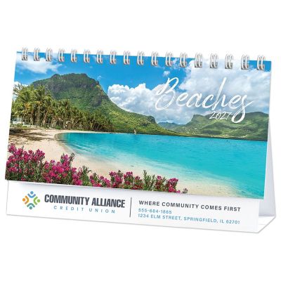 Bank & Financial: Full Colour Beaches Desk Calendar