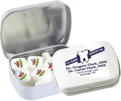 Valentine's Day Promotional Items: Domed Tin With Imprinted Mints