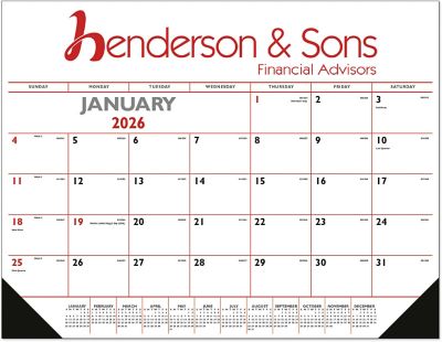 Desk Pad Calendars: Desk Pad Calendar Vinyl Corners
