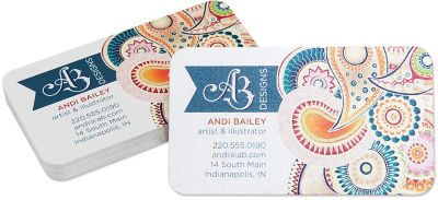 Full Colour Business Card With Round Corners