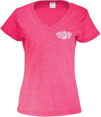 Breast Cancer Awareness: Screen Printed Ladies 50/50 V-Neck T-Shirt