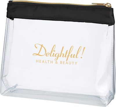 Sadie Satin Clear Cosmetic Bag