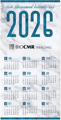 Blue Granite Tri-Fold Calendar Card