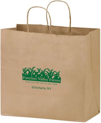 Bags and Totes: Natural Kraft Paper Take-Out Bag With Twist Handle