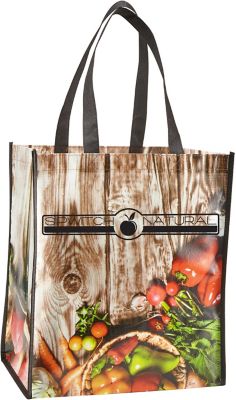 Reusable Shopping Bags: Laminated Grocery Tote 14 x 12.5 x 9.25