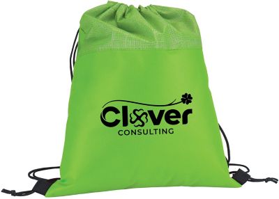St Patrick's Day Promotional Products: Silver Tone Drawstring Bag