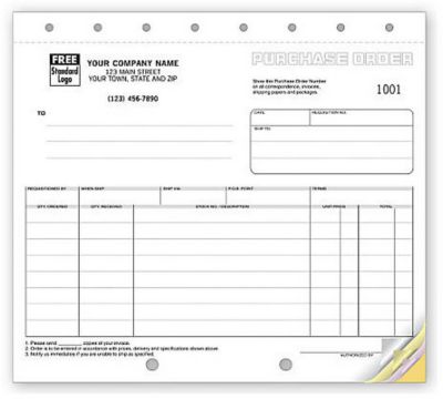 Purchase Order Small Format 8.5 x 7 - 3 Part