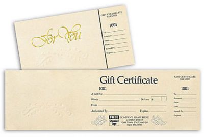 Ivory Foil Embossed Gift Certificate