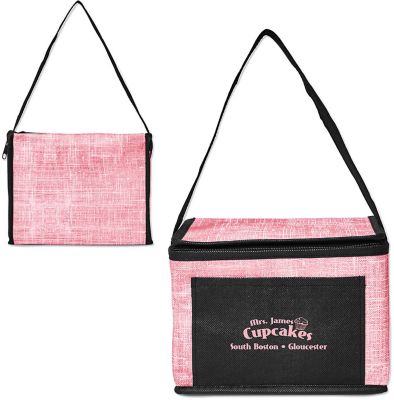 Denim Pattern Non-Woven 6 Pack Lunch Bag