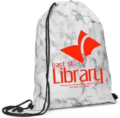Marble Non-Woven Drawstring Backpack