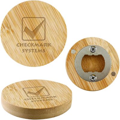 Bar & Glassware: Bamboo Bottle Opener Magnet