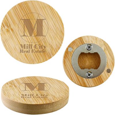 Real Estate Promotional Products: Bamboo Bottle Opener Magnet