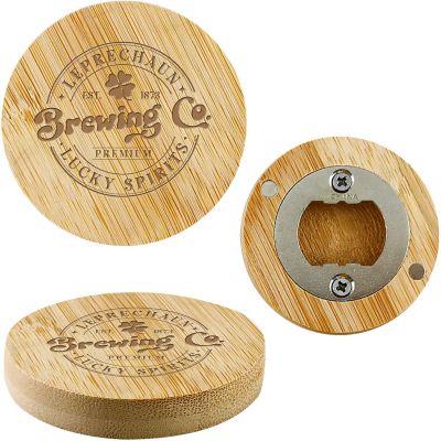 St Patrick's Day Promotional Products: Bamboo Bottle Opener Magnet