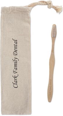 Bamboo Toothbrush In Cotton Pouch