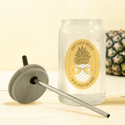Promo on Demand: POD Full Color Can Glass W Bamboo Lid 16 oz