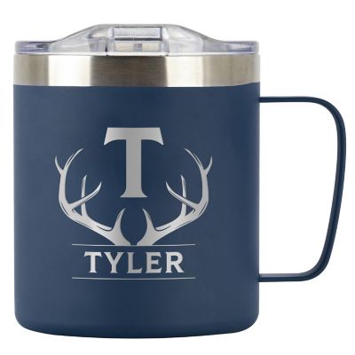 POD Engraved Drinkware: POD Café To Go Stainless Mug 12 oz