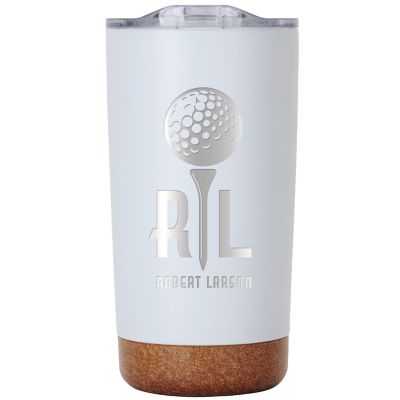 POD Engraved Drinkware: POD Cork Bottom Stainless Tumbler 18 oz