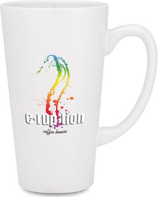 Full Color Drinkware: Full Color White Tall Cafe Mug 16 oz