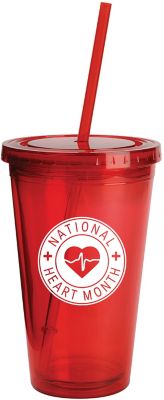 Heart Health Month: Full Color Wrap Sunsplash Color Tumbler 16 oz