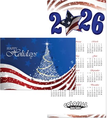 Patriotic Tree Card To Calendar