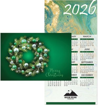 Marble Swirl Wreath Card To Calendar