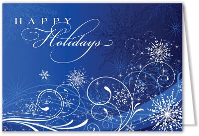 Presentation Collection: Blue Swirl Holiday Card