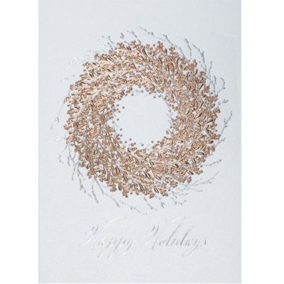 Presentation Collection: Rose Gold Wreath Holiday Card