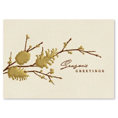 Presentation Collection: Gold Winter Greetings Holiday Card