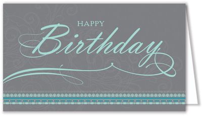 Greeting Cards: Geo Border Birthday Card