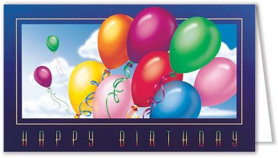 Presentation Collection: Rainbow Balloons Birthday Card