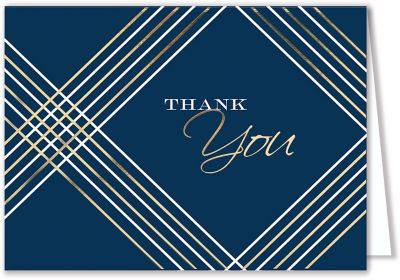 Specialty Cards: Thank You Greeting Card - Blue Geometric