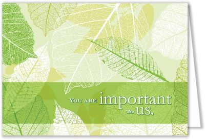 Specialty Cards: You're Important To Us Greeting Card