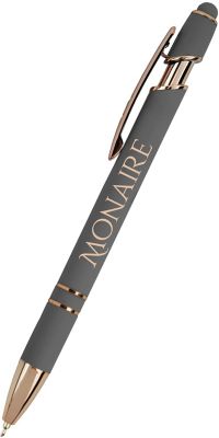 Screen Printed Pens: Ultima Stylus Gel Glide Pen - Rose Gold