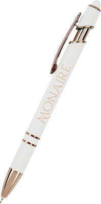 Screen Printed Pens: Ultima Stylus Gel Glide Pen - Rose Gold
