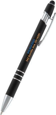 Promotional Bright Alpha Soft Touch Pen with Stylus