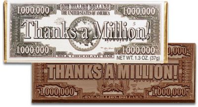 Valentine's Day Promotional Items: Thanks A Million Chocolate Bars 50 Per Case