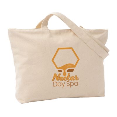 Health & Wellness: Full Color Zippered Cotton Canvas Tote 12 oz