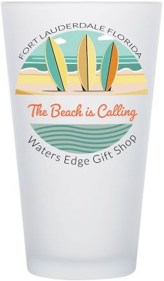 Full Color Drinkware: Full Color Frosted Pint Glass 16 oz