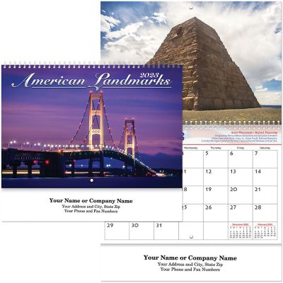 2021 American Landmarks Spiraled Wall Appointment Calendar