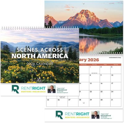 Full Color Scenes Across America Spiral Calendar