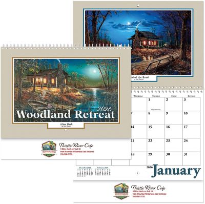 Full Color Woodland Retreat Spiral Wall Calendar