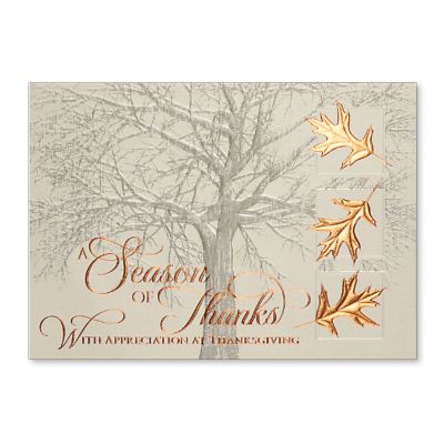 Presentation: Copper Leaves Holiday Card