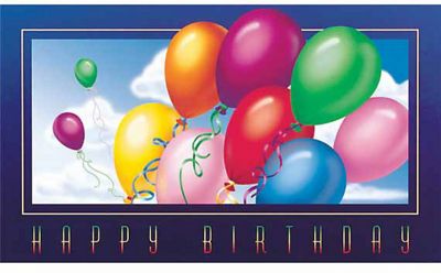Presentation: Rainbow Balloons Birthday Card