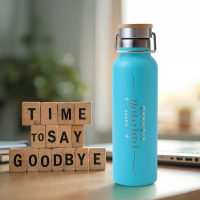 POD Engraved Drinkware: POD Spirit Water Bottle Brite With Bamboo Lid 20Oz